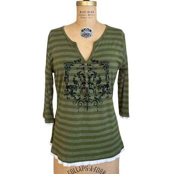 Zena Jeans 3/4 sleeve T-shirt top - Picture 1 of 7